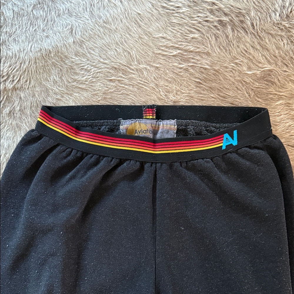 Aviator Nation Black Pants with Red-Yellow Stripe Waistband